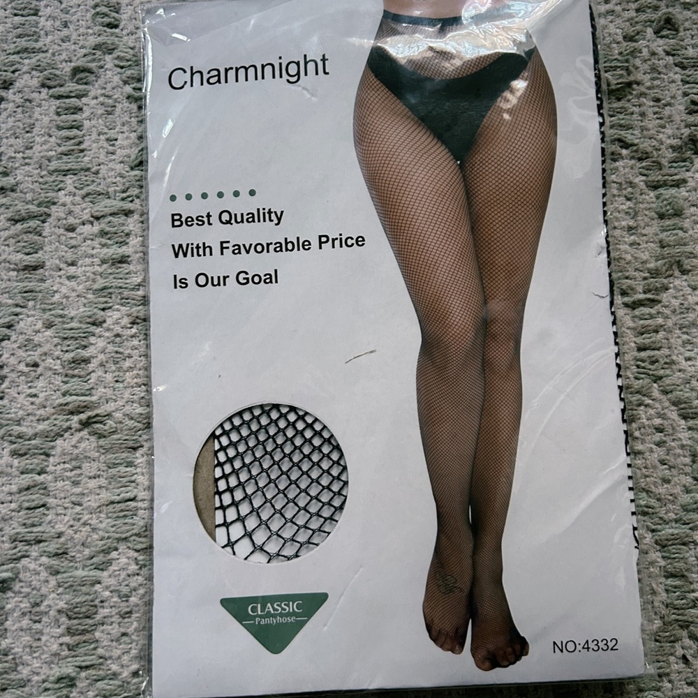 Charmnight Black Fishnet Tights